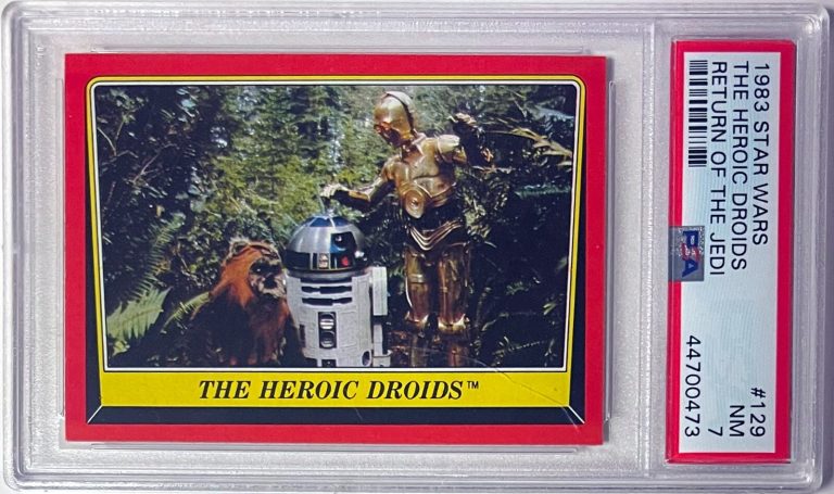 1983 Topps Star Wars Return of the Jedi Heroic Droids Card #129- PSA Graded 7 NM