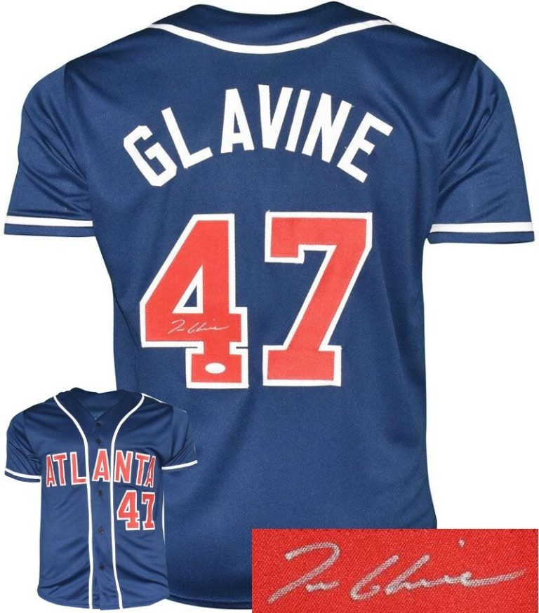 Tom Glavine signed Atlanta Navy Custom Stitched Baseball Jersey XL- JSA