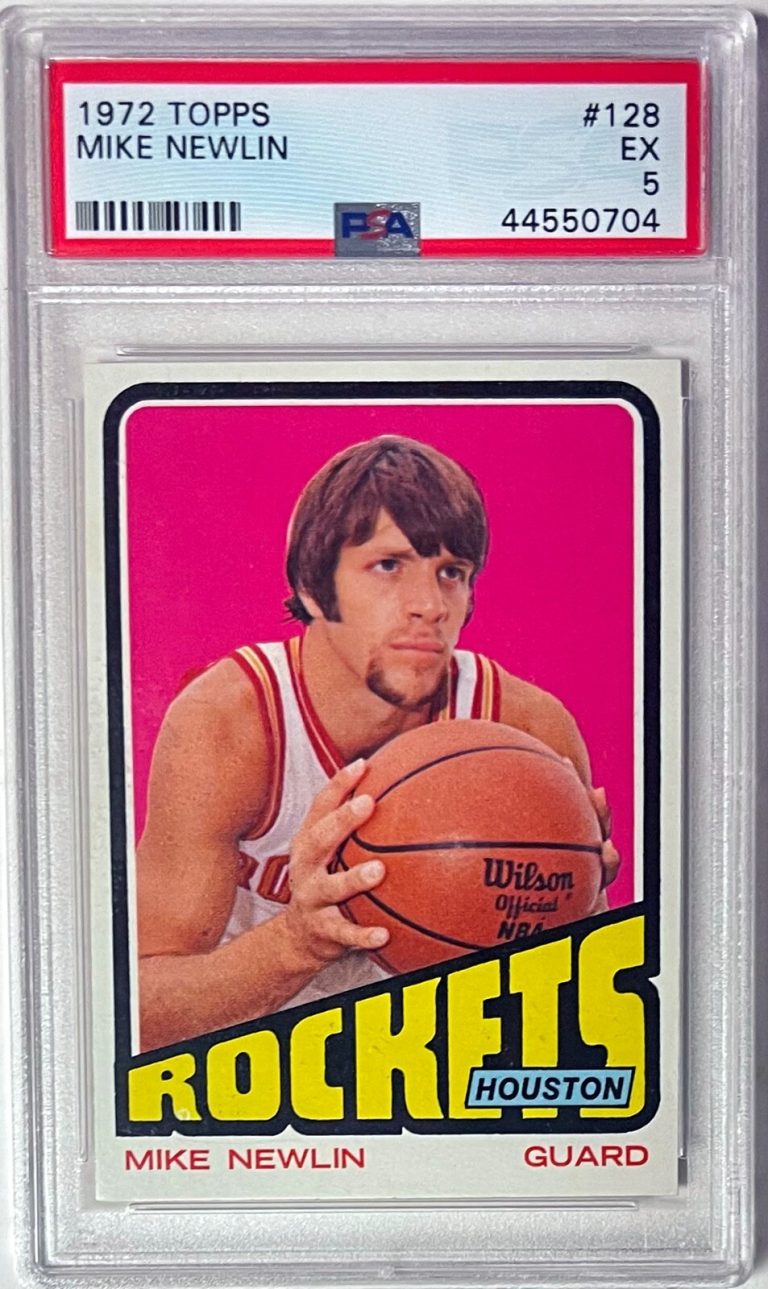 Mike Newlin 1972-73 Topps Rookie RC Card #128- PSA Graded 5 EX (Houston Rockets)