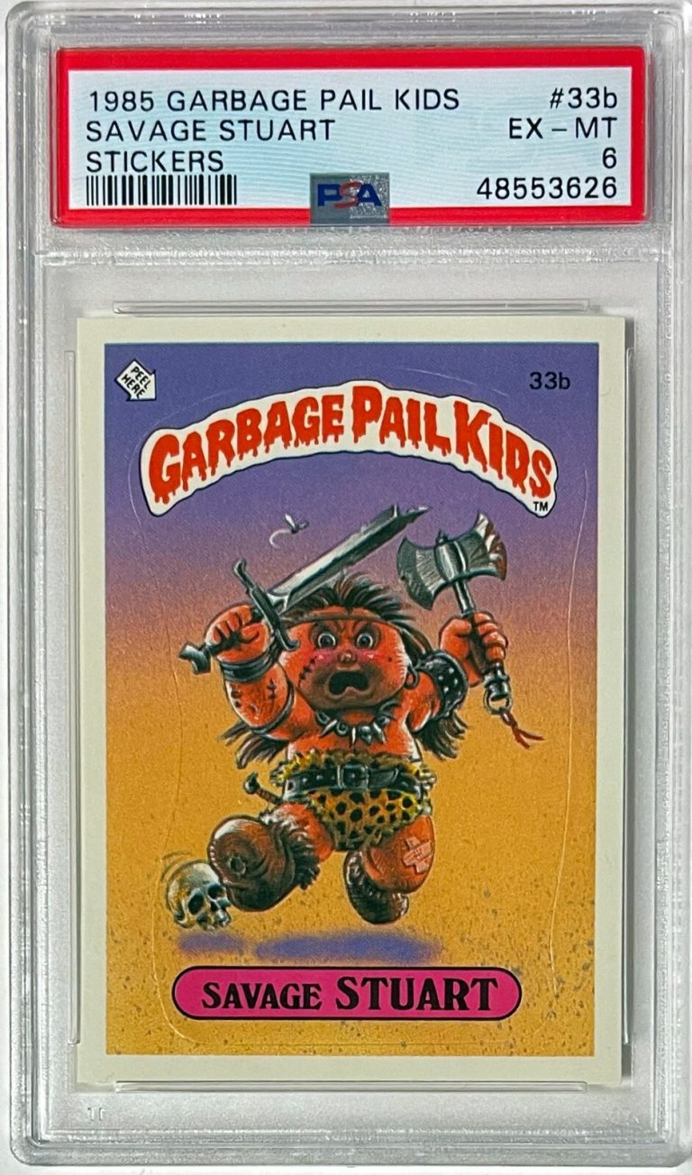 1985 Topps Garbage Pail Kids Series 1 Savage Stuart Stickers #33b- PSA Graded 6