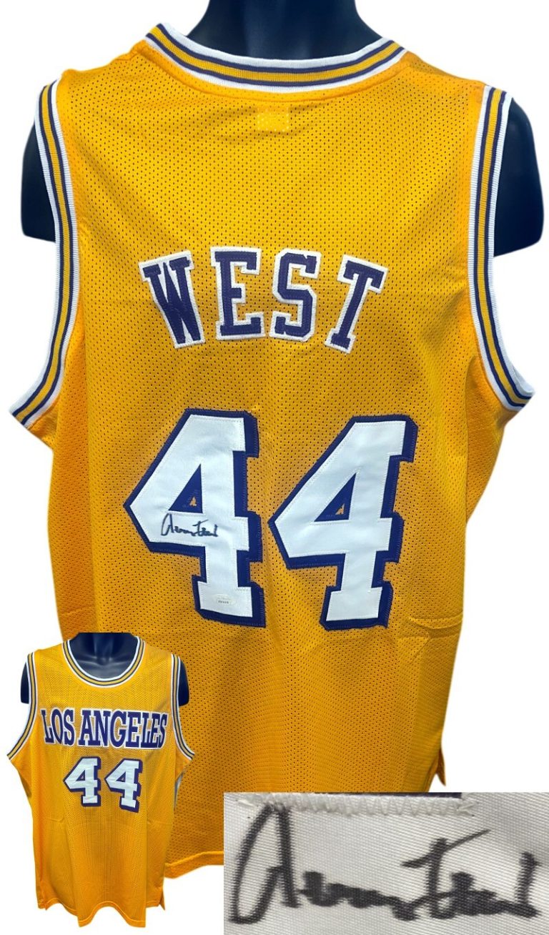 Jerry West signed Los Angeles Yellow TB Custom Stitched Pro Style Jersey- JSA