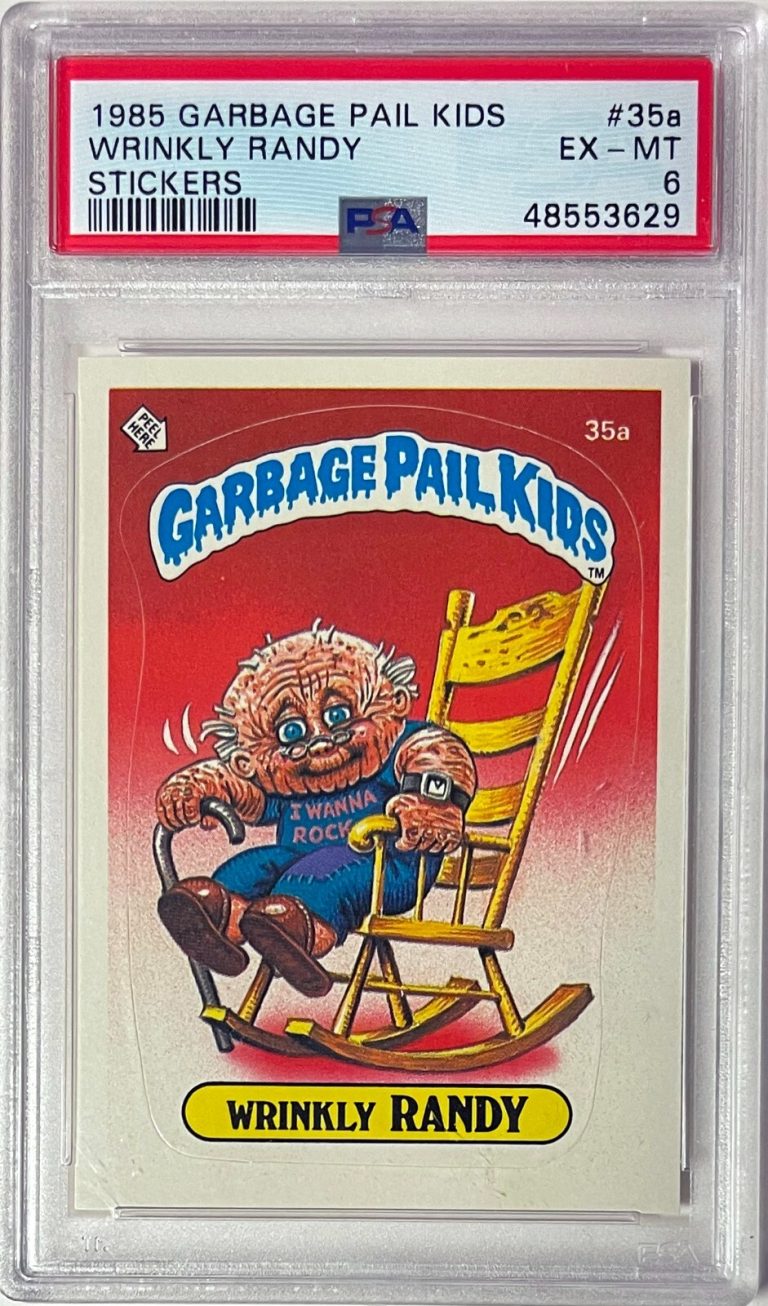 1985 Topps Garbage Pail Kids Series 1 Wrinkly Randy Stickers #35a- PSA Graded 6