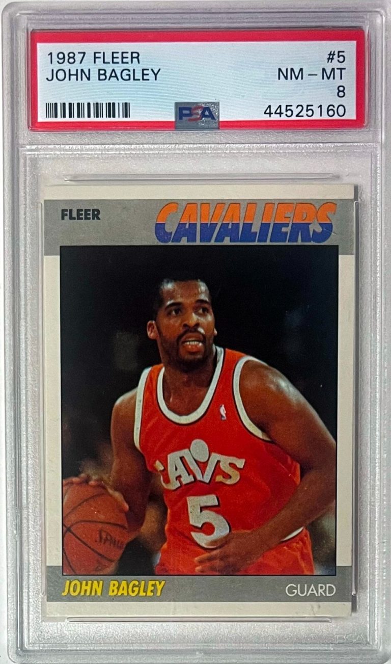 John Bagley 1987-88 Fleer Card #5- PSA Graded 8 NM-MT (Cleveland Cavaliers)