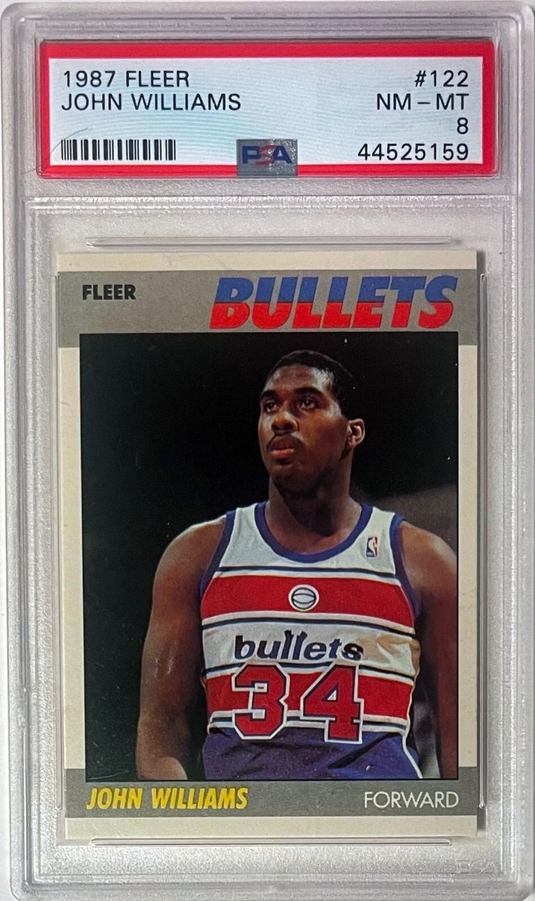 John Williams 1987-88 Fleer Rookie Card (RC) #122- PSA Graded 8 NM-MT (Bullets)