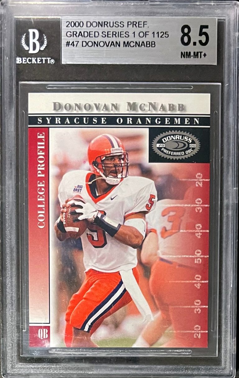 Donovan McNabb 2000 Donruss Preferred RC Card #47 Beckett/BGS Graded 8.5 w/ Subs