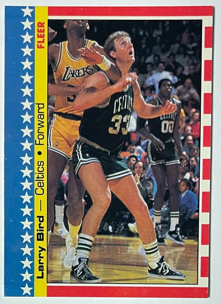 Larry Bird 1987-88 Fleer Sticker/Card #4 (Boston Celtics/HOF)
