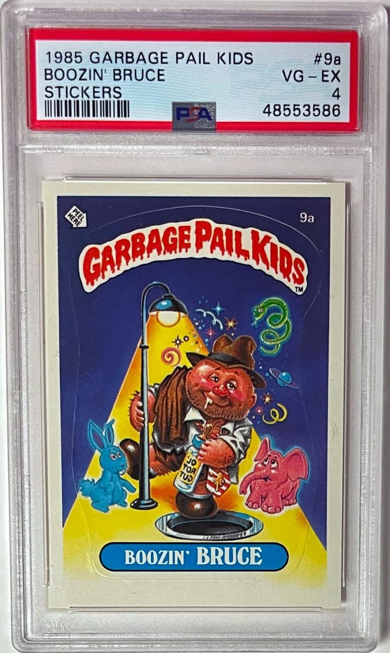 1985 Topps Garbage Pail Kids Ser 1 Boozin' Bruce Stickers #9a PSA Graded 4 VG-EX