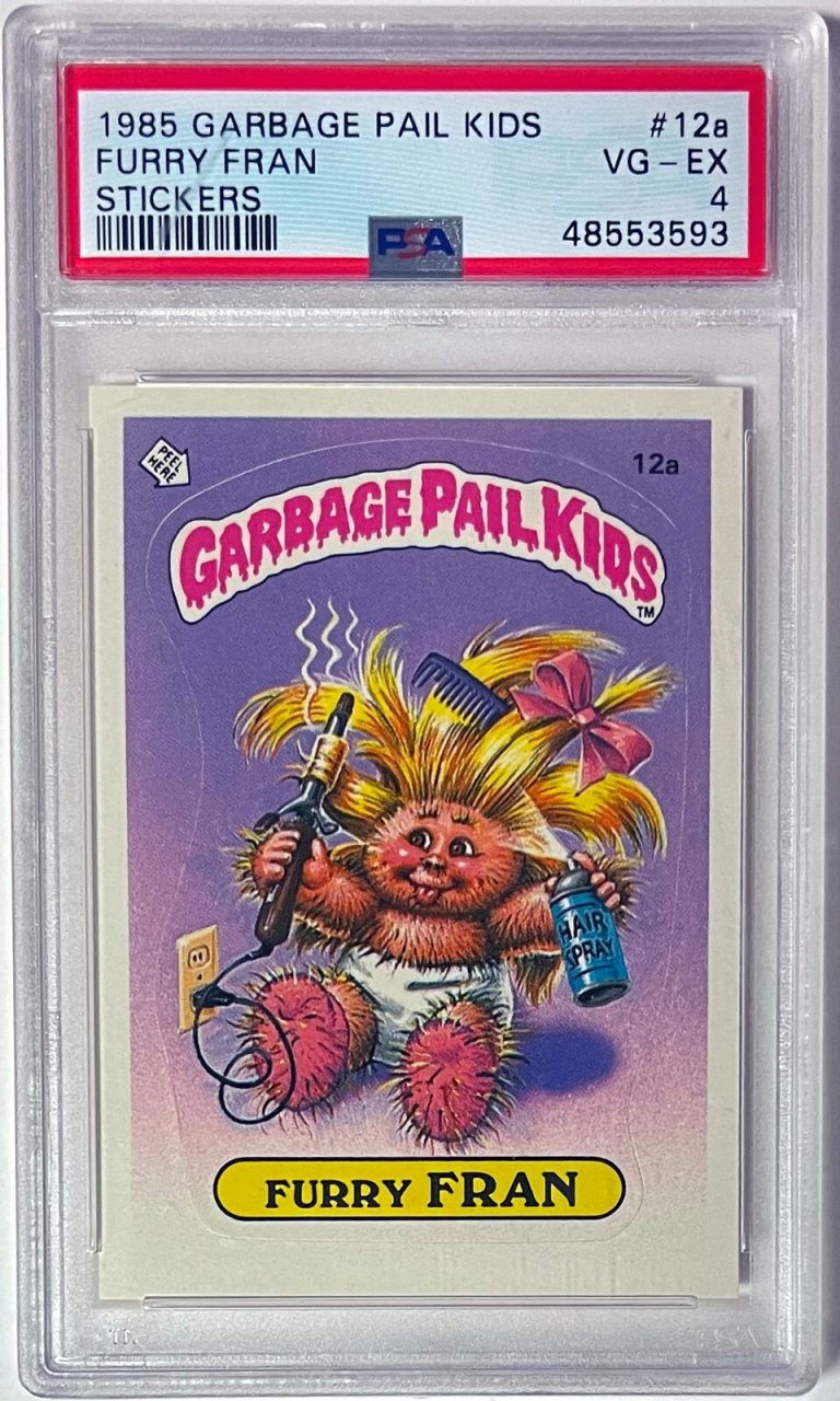 1985 Topps Garbage Pail Kids Series 1 Furry Fran Stickers #12a- PSA Graded 4 VG