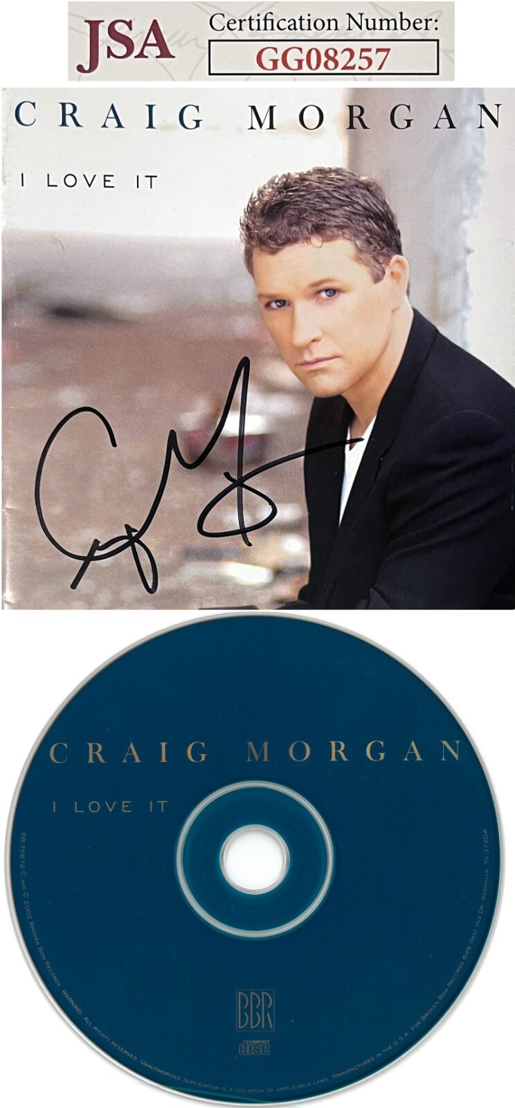 Craig Morgan signed 2002 I Love It Album Cover Booklet w/ CD & Case- JSA