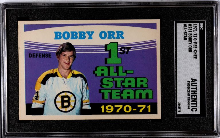 Bobby Orr 1971-72 O-Pee-Chee NHL All-Star #251 SGC Slabbed Authentic Trim BRUINS
