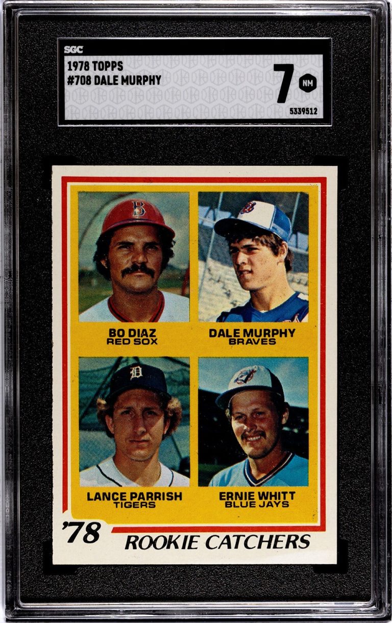 1978 Topps Rookie Catchers Baseball #708- SGC Graded 7 NM Dale Murphy/L.Parrish