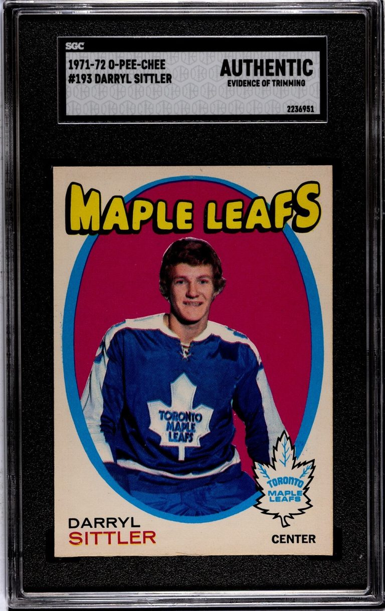 Darryl Sittler 1971-72 O-Pee-Chee  #193- SGC Slabbed Authentic Trim -Maple Leafs