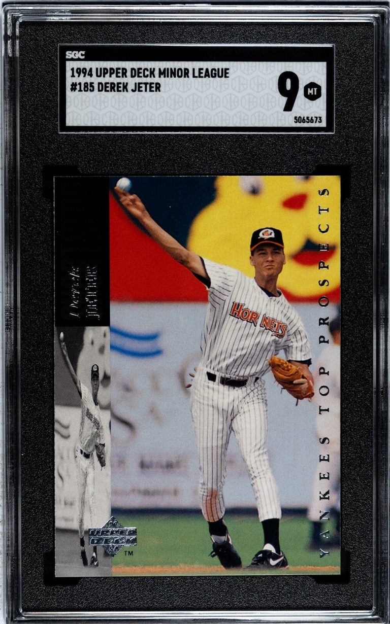 Derek Jeter 1994 Upper Deck Minor League Rookie  RC Card #185- SGC Graded 9 Mint