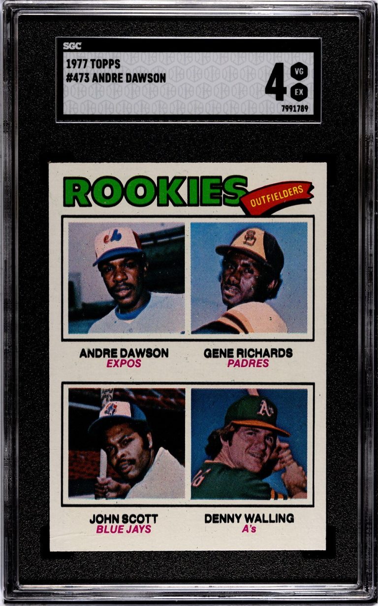 Andre Dawson 1977 Topps Rookie Outfielders RC #473- SGC Graded 4 VG-EX Expos