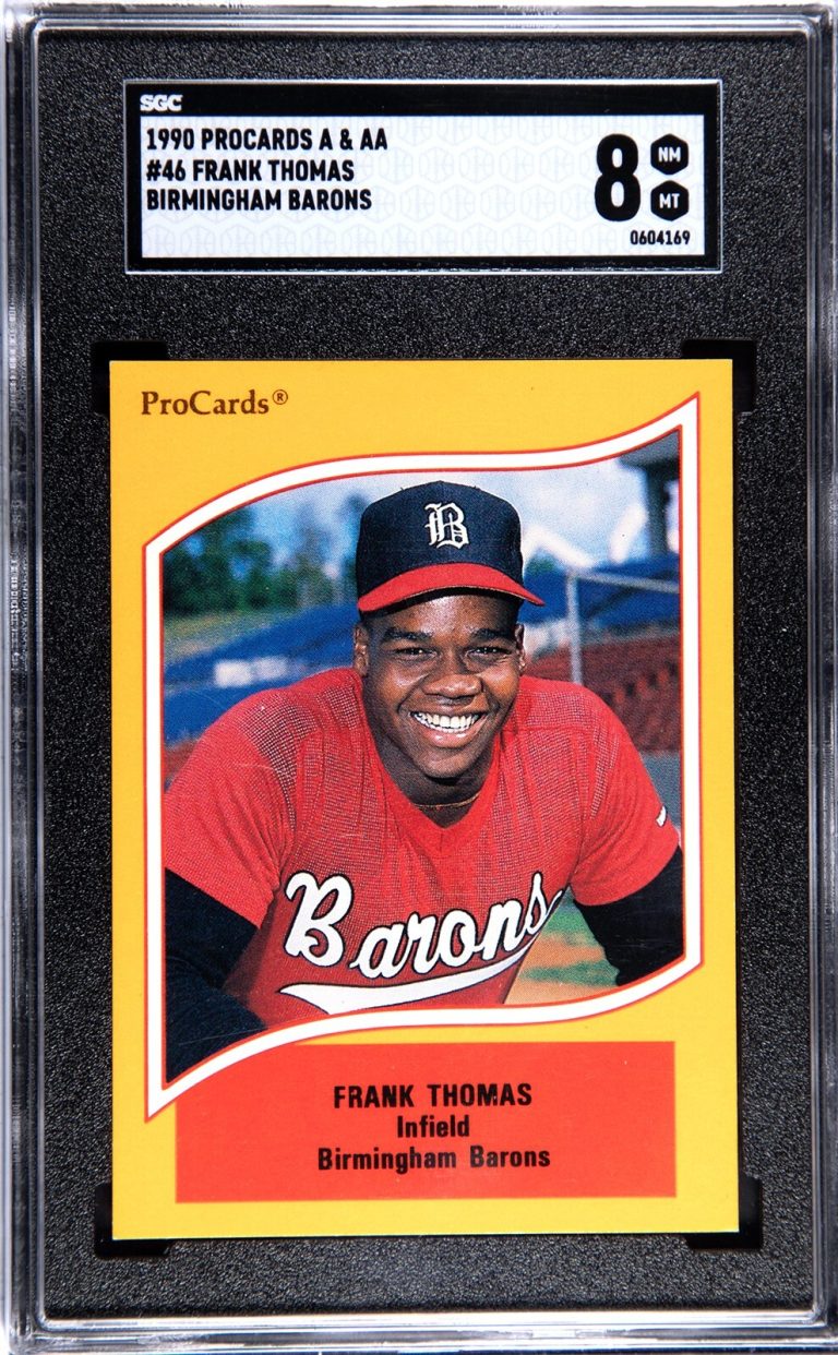 Frank Thomas 1990 Procards A & AA RC #46-SGC Graded  8 NM-MT Birmingham Barons