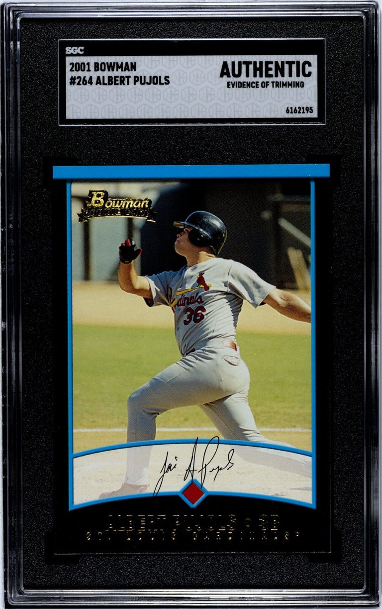 Albert Pujols 2001 Bowman Rookie (RC) #264- SGC Slabbed Authentic Trim Cardinals
