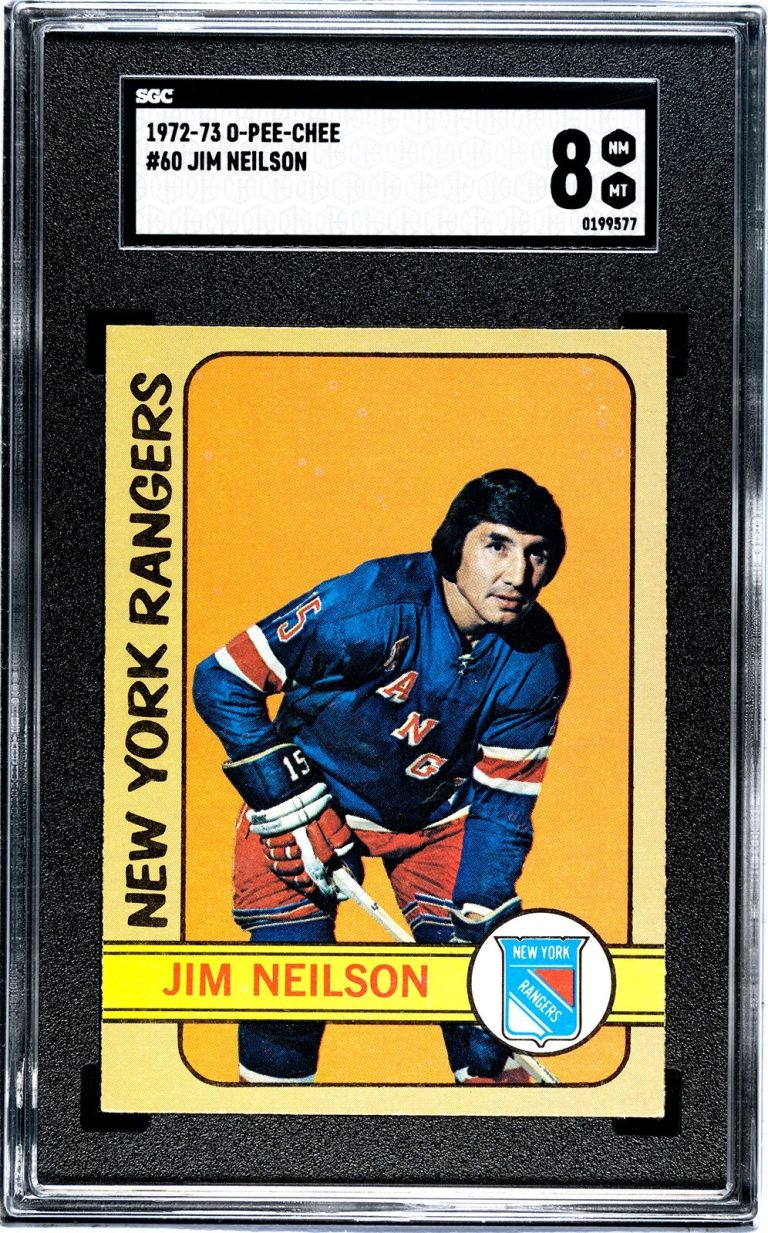 Jim Nielson 1972-73 O-Pee-Chee NHL Card #60- SGC Graded 8 NM-MT - (NY Rangers)