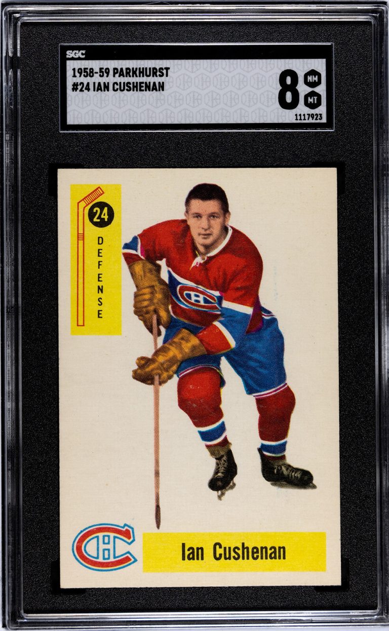 Ian Cushenan 1958-59 Parkhurst NHL RC Card #24- SGC Graded 8 NM-MT -(Canadiens)