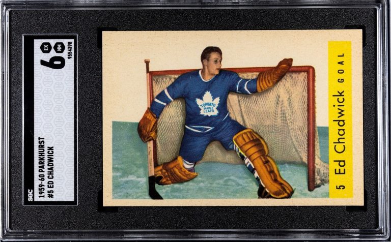 Ed Chadwick 1959-60 Parkhurst NHL Card #5- SGC Graded 6 EX-NM (Maple Leafs)