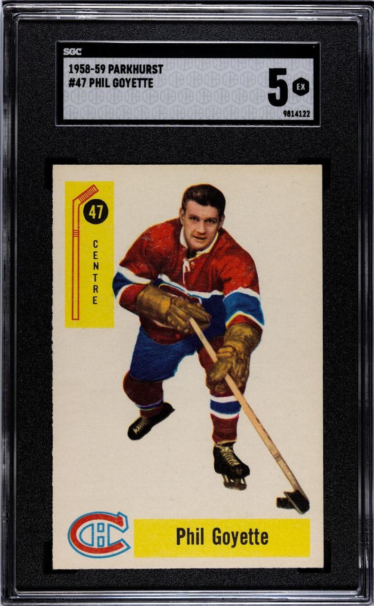 Phil Goyette 1958-59 Parkhurst NHL Card #47- SGC Graded 5 EX -Montreal Canadiens