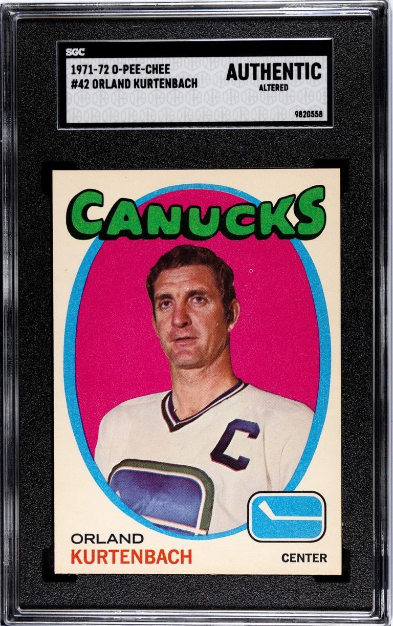 Orlando Kurtenbach 1971-72 O-Pee-Chee NHL Card #42-SGC Slabbed Authentic Altered