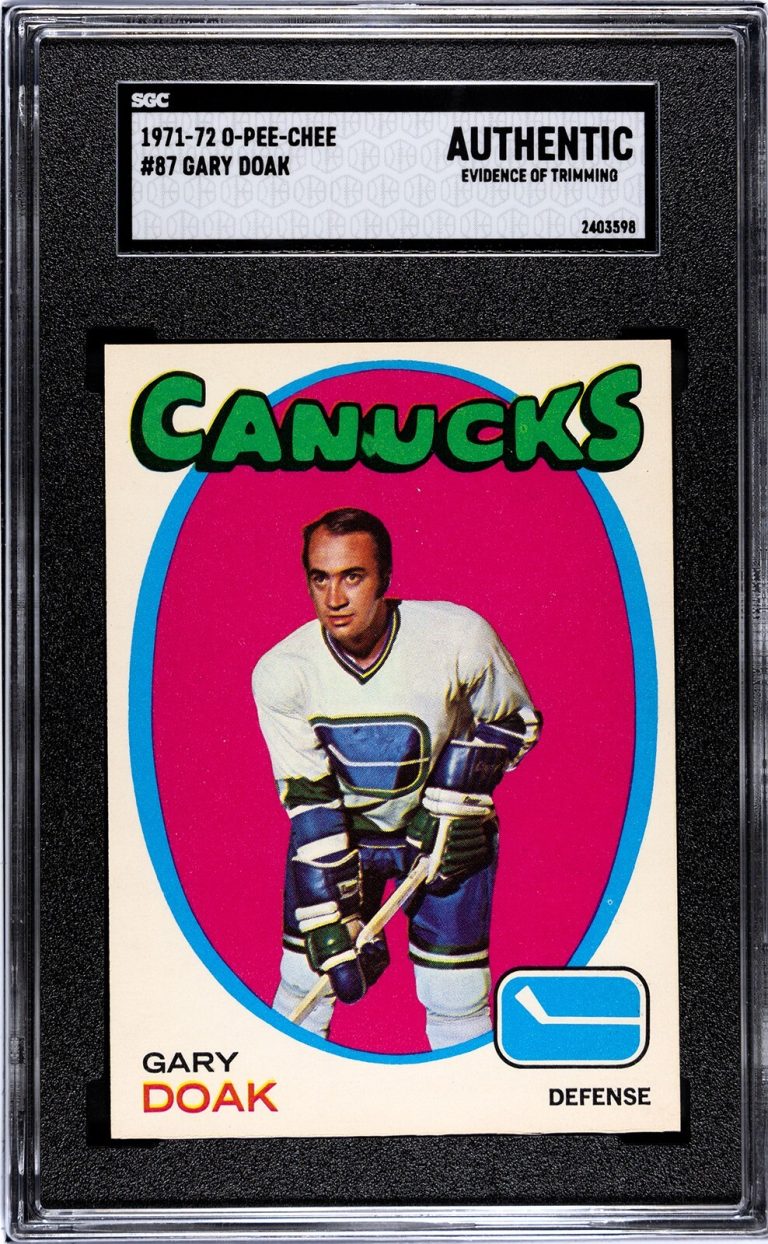 Gary Doak 1971-72 O-Pee-Chee NHL Card #87 SGC Slabbed Authentic Vancover Canucks