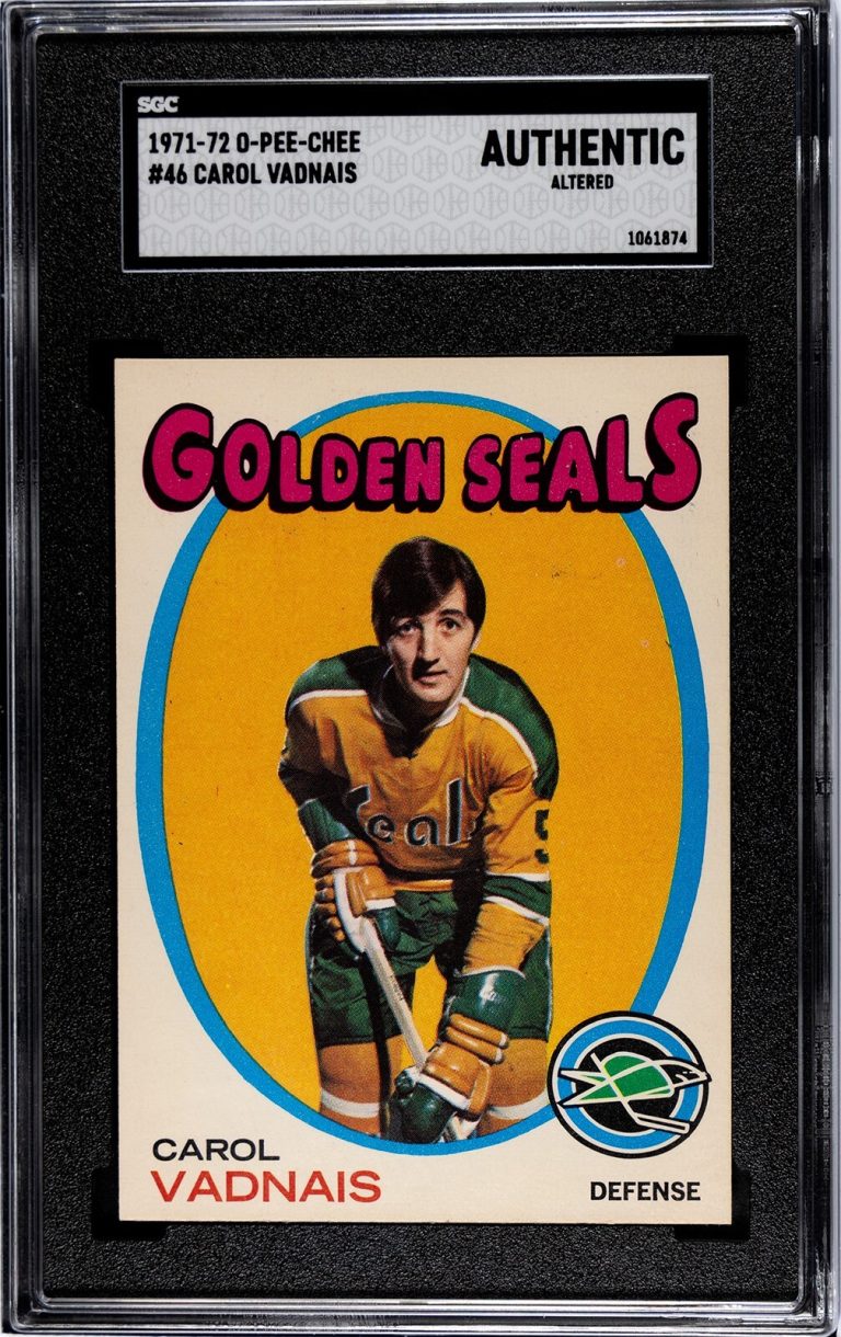 Carol Vadnais 1971-72 O-Pee-Chee NHL #46 SGC Slabbed Authentic Altered - CA Seal