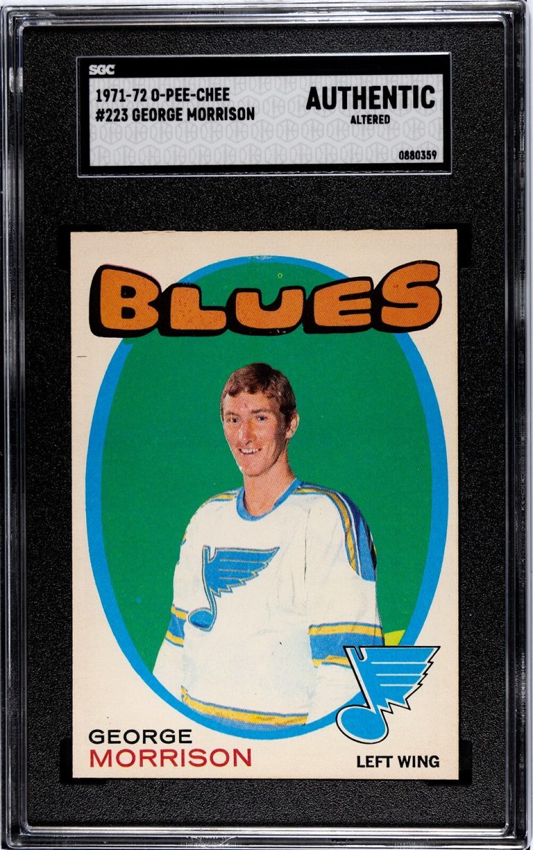 George Morrison 1971-72 O-Pee-Chee NHL RC  #223- SGC Slabbed Authentic Altered