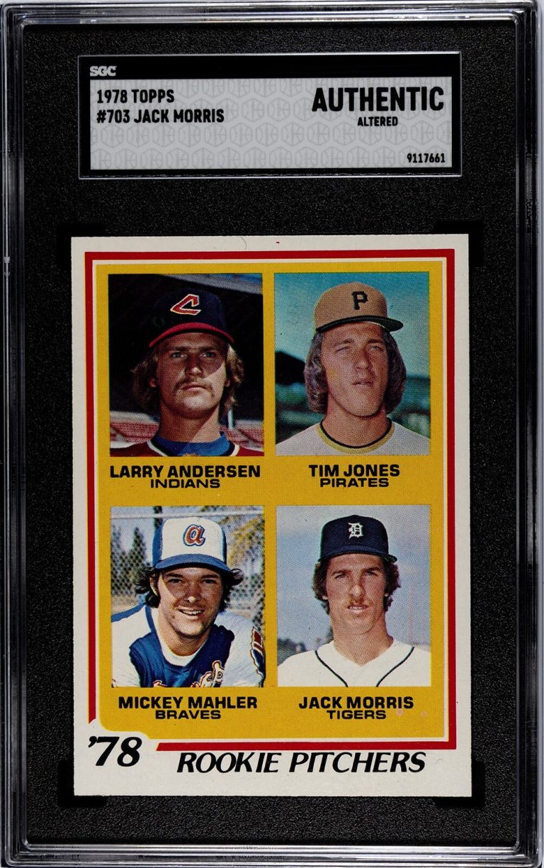 Jack Morris 1978 Topps Rookie Pitchers RC Card #703 SGC Slabbed Authentic Alterd