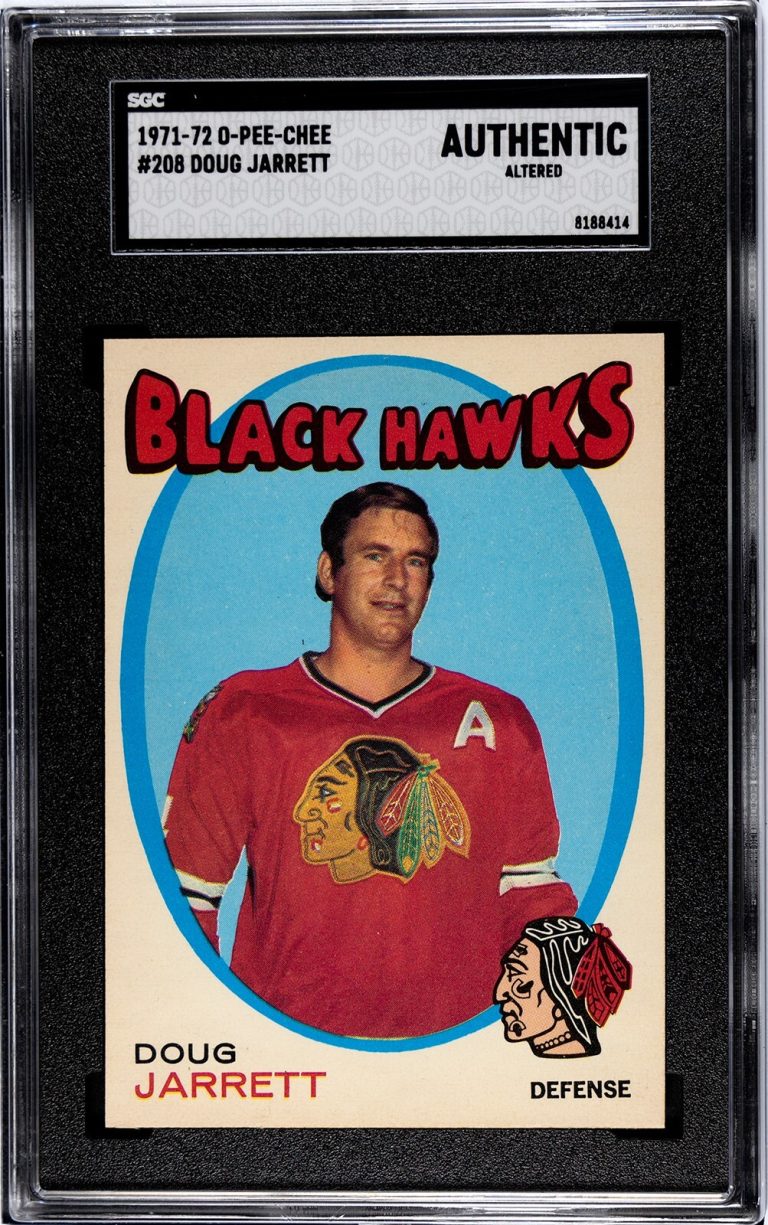 Doug Jarrett 1971-72 O-Pee-Chee NHL #208 SGC Slabbed Authentic Altered Blackhawk