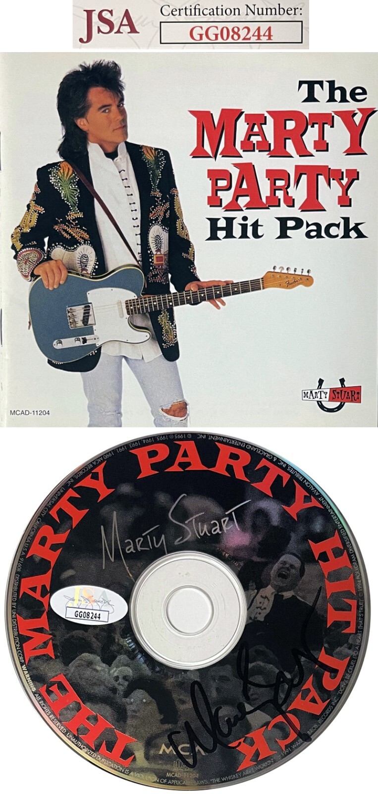 Marty Stuart signed 1995 The Marty Party Hit Pack CD w/ Cover Booklet- JSA