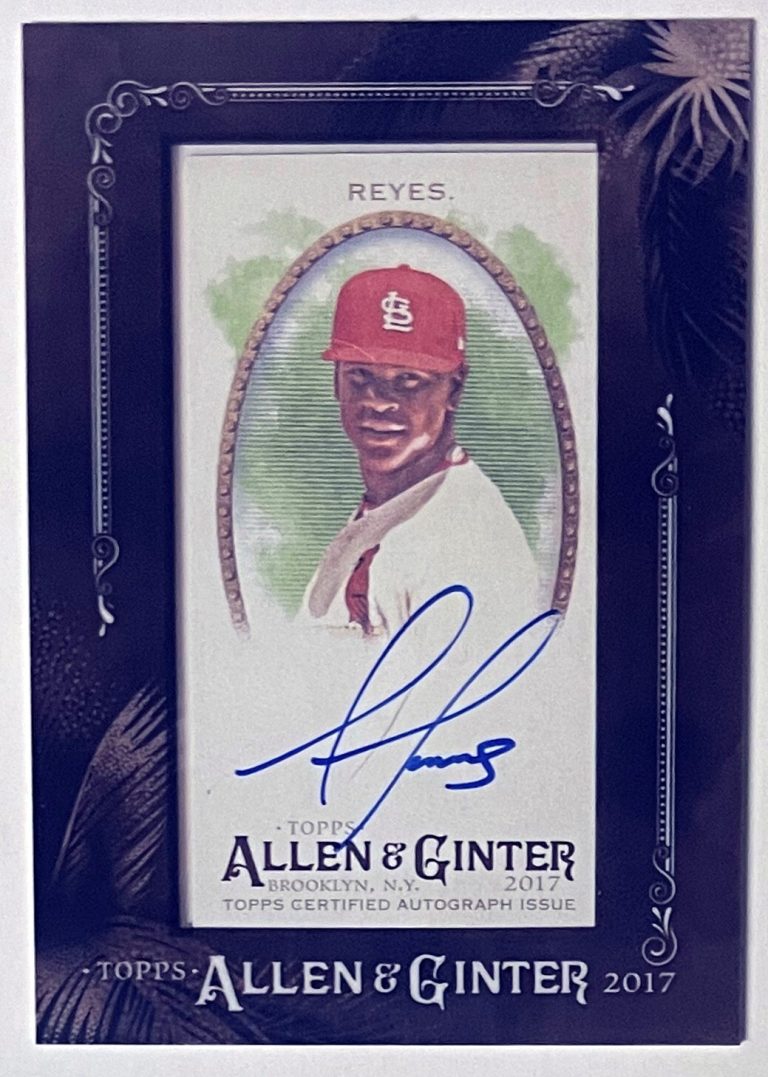Alex Reyes signed 2017 Topps Allen & Ginter Mini Framed On Card Auto #AGA-ARE
