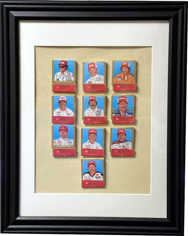 NASCAR Winston Cup Series 25th Anniversary Champions 10 Book Matches Framed-NEW