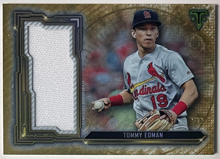 Tommy Edman 2020 Topps Triple Threads Gold Jumbo Relic Card #SJR-TED- /9