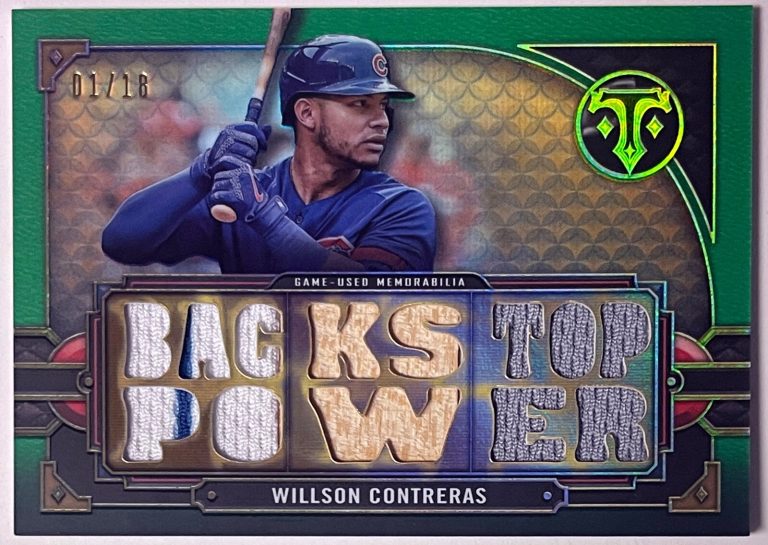 Wilson Contreras 2022 Topps Triple Threads Relics Emerald Card #TTR-WC2- /18