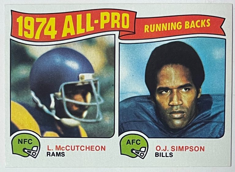 OJ/O.J. Simpson 1975 Topps 74 All-Pro Running Backs Card #209 McCutcheon (Bills)