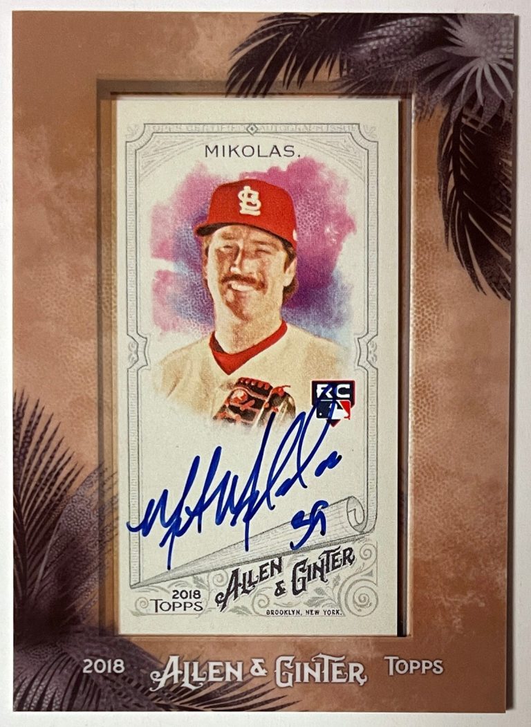 Miles Mikolas signed 2018 Topps Allen & Ginter Mini Framed Rookie On Card Auto