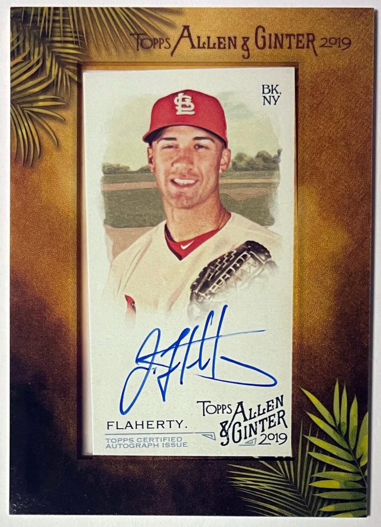 Jack Flaherty signed 2019 Topps Allen & Ginter Mini Framed On Card Auto #MA-JFL