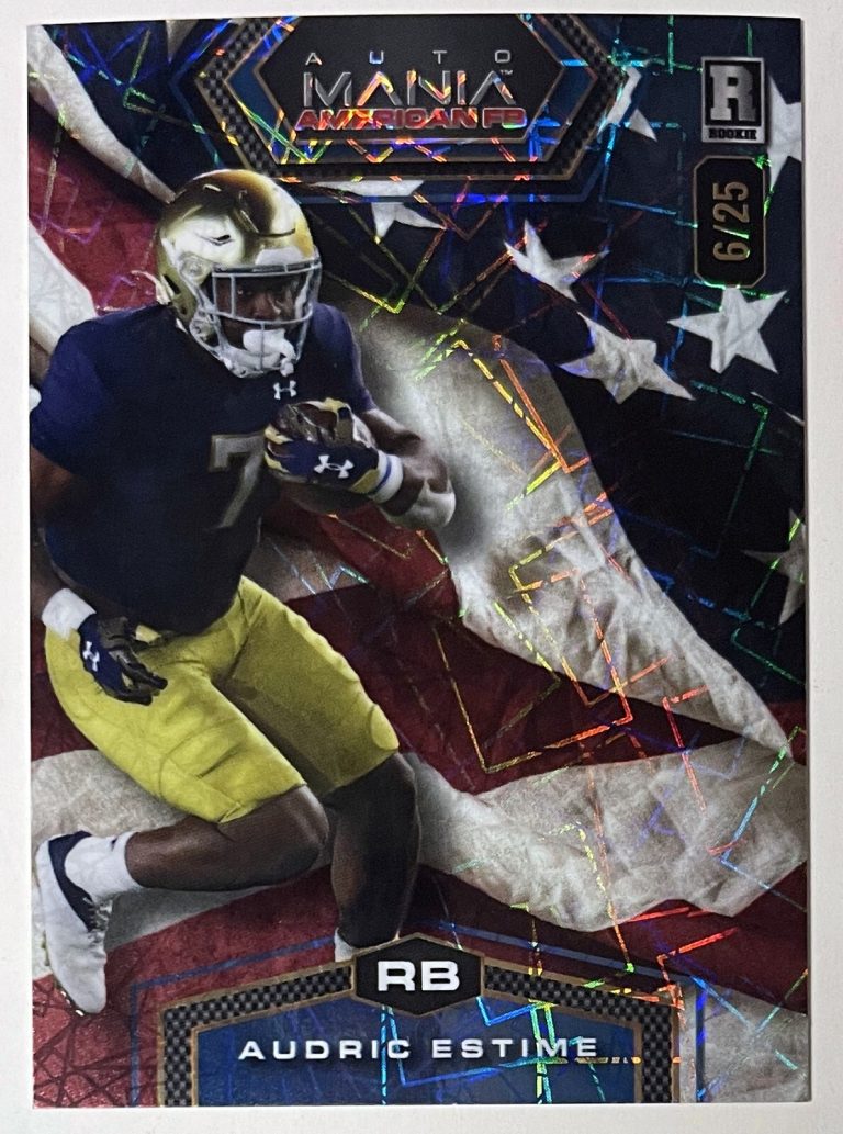 Audric Estime 2024 Wildcard Auto Mania American (RC) #AMAH-AE- /25-Notre Dame