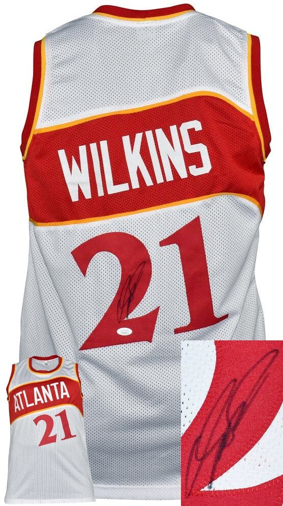 Dominique Wilkins signed Atlanta White TB Custom Stitched Basketball Jersey-JSA