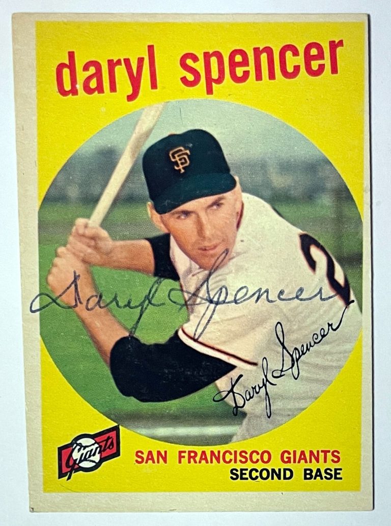 Daryl Spencer signed 1959 Topps On Card Auto #443- COA  (St. Louis Cardinals)
