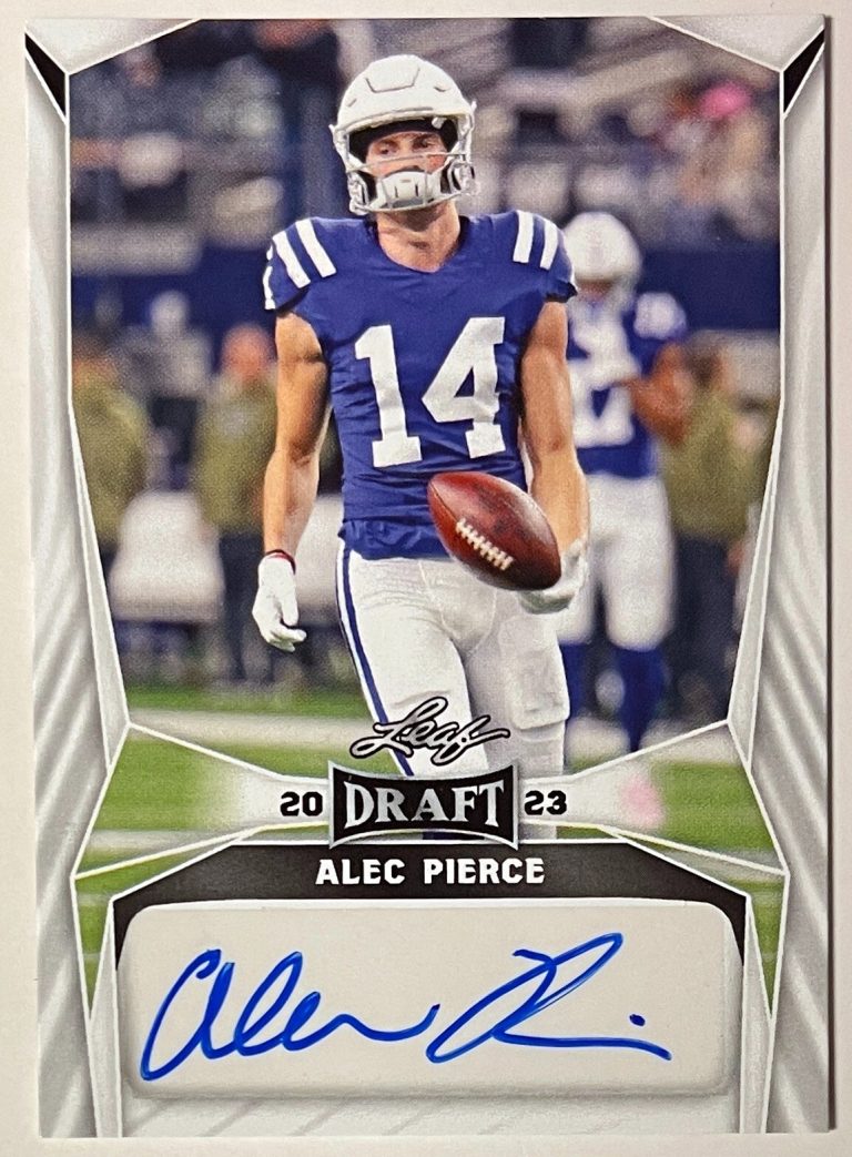 Alec Pierce signed 2023 Leaf Draft Rookie Auto Card (RC)  #BA-AP1 (Colts)