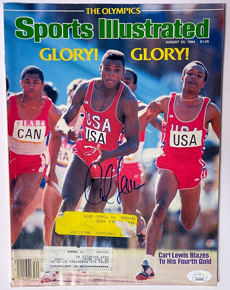 Carl Lewis signed Sports Illustrated Full Magazine 8/20/1984- JSA- USA Olympics