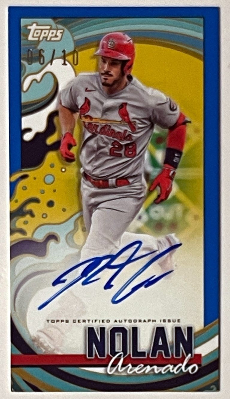 Nolan Arenado signed 2022 Topps Rip Mini Blue On Card Auto #TRA-NA- /10 Cardinal