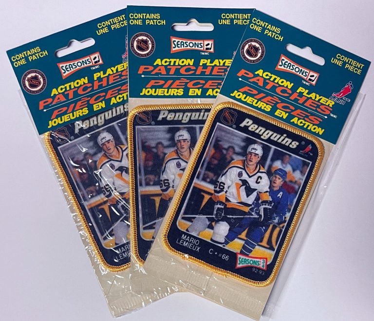 Mario Lemieux 1992-93 NHL Seasons Action Player Patch Lot of 3- Penguins-Sealed