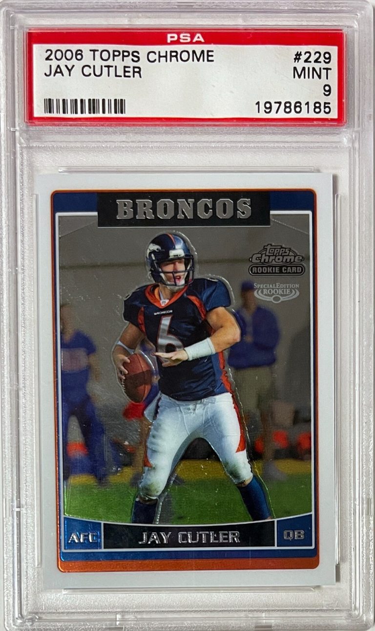 Jay Cutler 2006 Topps Chrome Rookie Card (RC) #229- PSA Graded 9 Mint (Broncos)