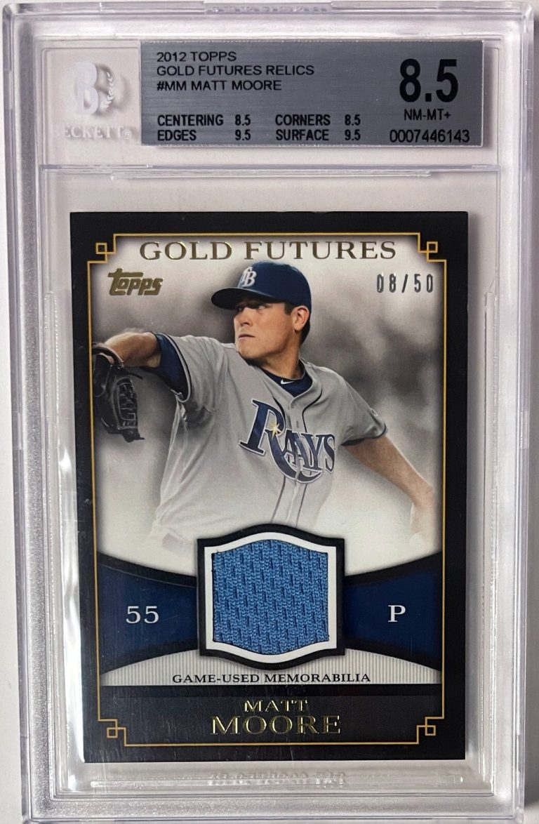 Matt Moore 2012 Topps Gold Futures Relics Rookie Card GFR-MM- /50-BGS Graded 8.5
