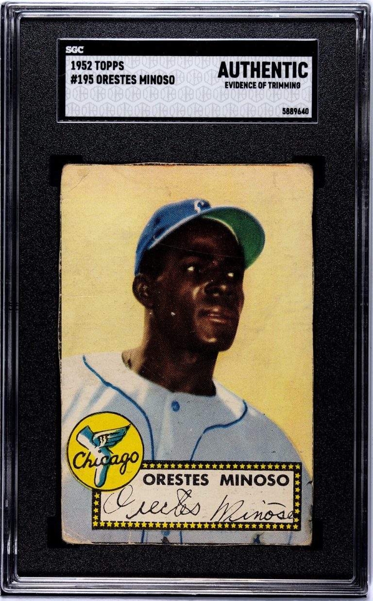 Orestes Minnie Minoso 1952 Topps Rookie Card #195-  SGC Slabbed Authentic-Trim