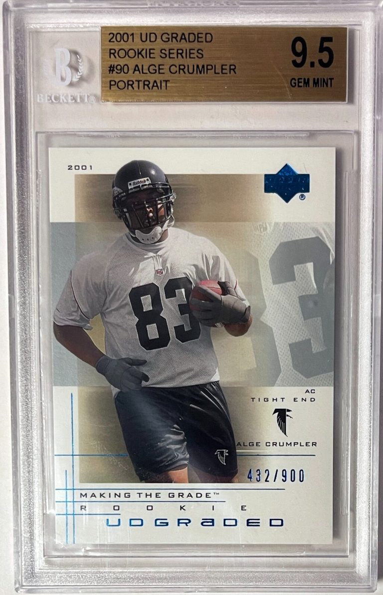 Alge Crumpler 2001 Upper Deck Rookies Series #90 /900- Beckett/BGS Graded 9.5 GM