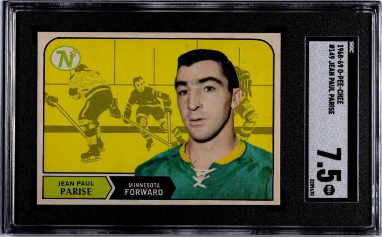 Jean Paul Parise 1968-69 O-Pee-Chee NHL RC #149- SGC Graded 7.5 NM+ Minnesota